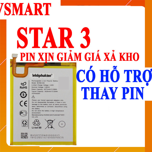 Pin Webphukien cho Vsmart Star 3 BVSM-330 dung lượng 3520mAh